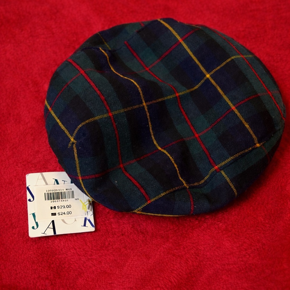 Kid’s Janie & Jack Classic Plaid Beret Hat | NWT | Timeless Fall/Winter Sz 2T/3T - Picture 2 of 5
